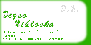 dezso mikloska business card